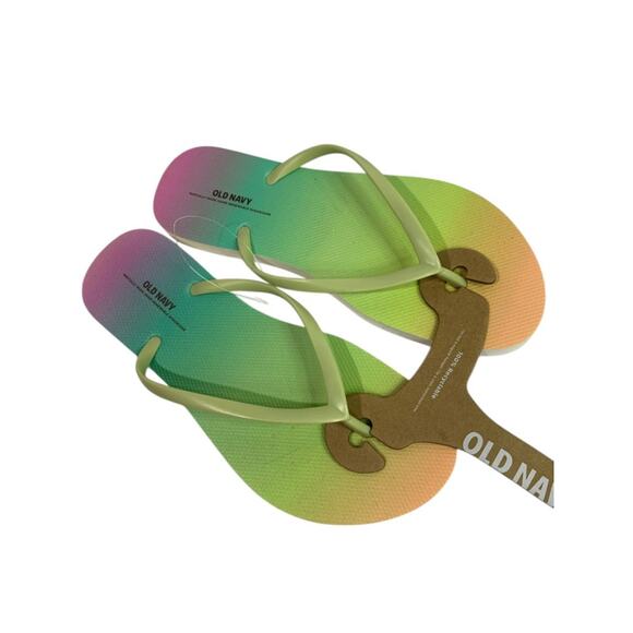 Size 8 Old Navy Womens Rainbow Flip Flops New Sandals - Picture 7 of 8